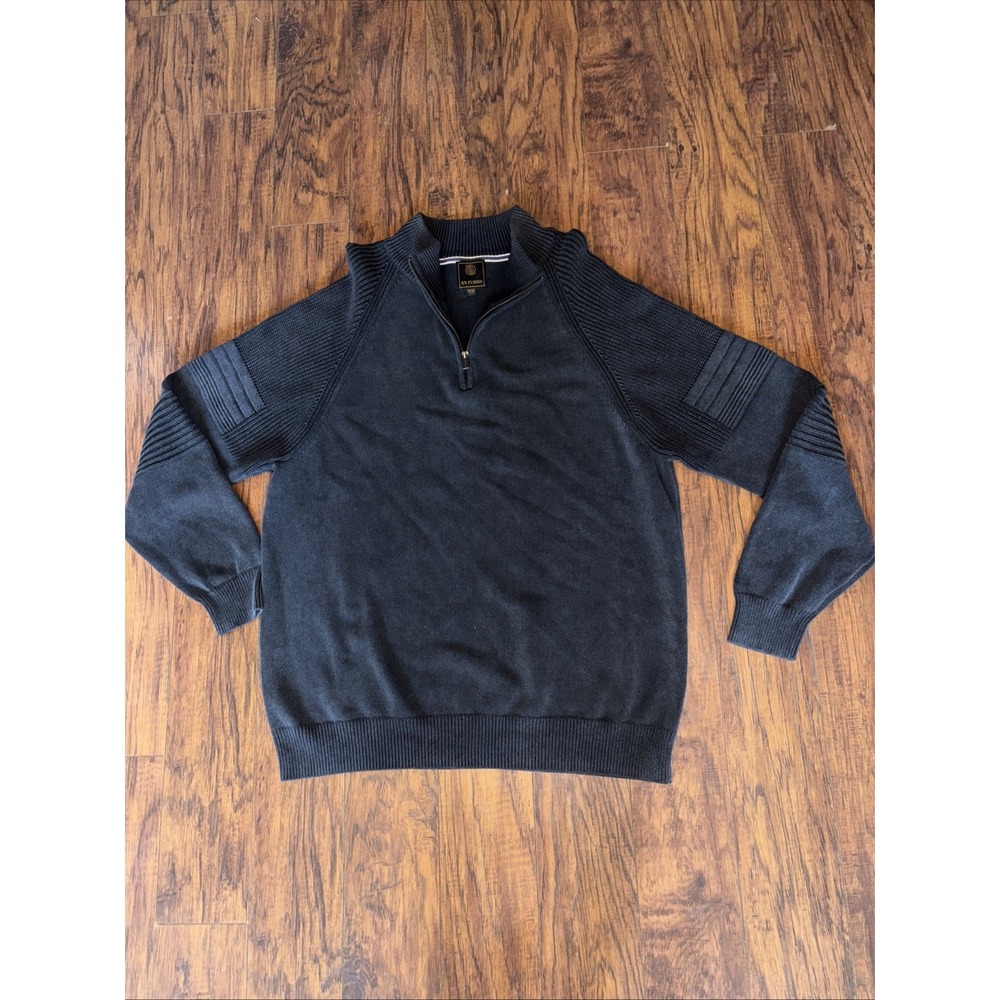 F/X Fusion Quarter Zip Sweater Knit Gray Raglan Sleeve Mock Neck Men's XXL‎
